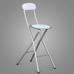 Lightweight Folding Breakfast Bar Stool With Padded Round Seat  Black (1 Chair) - thumbnail 1