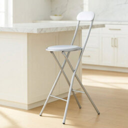 Lightweight Folding Breakfast Bar Stool With Padded Round Seat  Black (1 Chair) - thumbnail 2