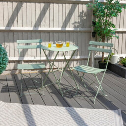 Harbour Housewares 2 Seater Sussex Bistro Set - Round - Sage Green - thumbnail 6