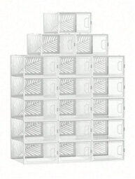 LEDREM Clear Shoe Boxes, Set Of 18 Shoe Storage Organsiers, Stackable, Breathable, And Foldable, For Max. Uk Size 11 - thumbnail 8