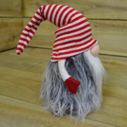Samuel Alexander 34Cm Festive Gonk Cuddly Santa Indoor Christmas Plush Decoration In Striped Hat - thumbnail 5