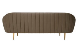 Orsina Silhouette Mink Sofa,decorative Curved Sofa With Brown Faux Leather Upholstery,gold Finished Couch Seat - thumbnail 5