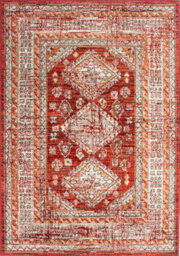 Loomed Red Terracotta Bordered Traditional Medallion Living Room Rug 240X330Cm - thumbnail 4