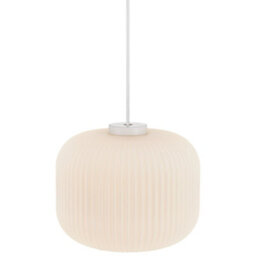 Nordlux Milford Glass Pendant Light Ribbed  White,mains - thumbnail 2
