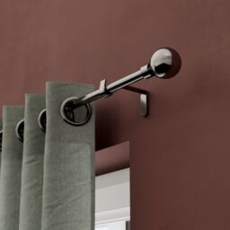 GoodHome Olympe Grey Chrome Effect Extendable Ball Single Curtain Pole Set, (L)2000mm-3300mm (Dia)19mm - thumbnail 6