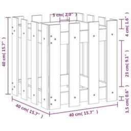 Berkfield Versatile Garden Planter With Fence Design Black 40X40X40 Cm Solid Wood Pine - thumbnail 9
