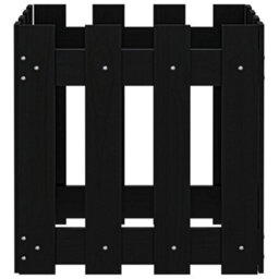 Berkfield Versatile Garden Planter With Fence Design Black 40X40X40 Cm Solid Wood Pine - thumbnail 6