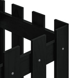 Berkfield Versatile Garden Planter With Fence Design Black 40X40X40 Cm Solid Wood Pine - thumbnail 7