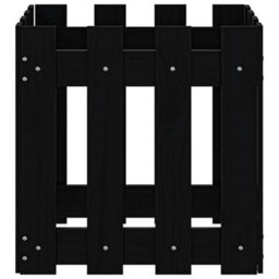 Berkfield Versatile Garden Planter With Fence Design Black 40X40X40 Cm Solid Wood Pine - thumbnail 5