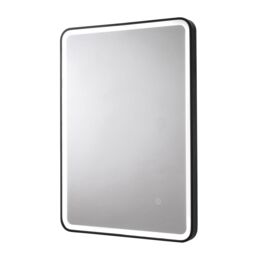 Croydex Flexi-Fix Henderson Matt Black Rectangular Wall-Mounted Bathroom & Wc Illuminated Contemporary Illuminated Mirror (H)70Cm (W)50Cm - thumbnail 2