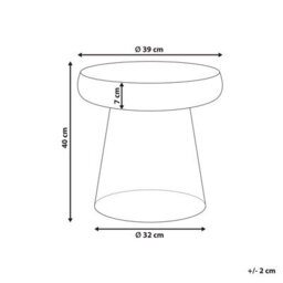 Beliani Living Round Side Table, Golden-Brown Tinted Glass, 39 Cm Diameter - thumbnail 3