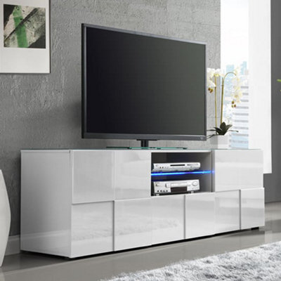 Furniture in Fashion Aspen High Gloss Tv Sideboard In White With Led Lights - image 1