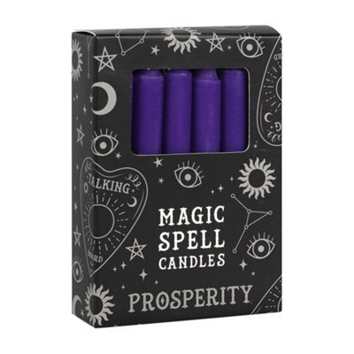 Something Different Set Of 12 Purple 'prosperity' Spell Candles