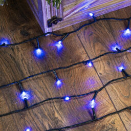 Christmas Tree World 100 Led Solar Powered String Lights - Blue - thumbnail 2