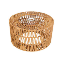 Emitto Lamp Shade Boho Woven Light Shade Iron Paper Rope Living Room Yellow - thumbnail 3