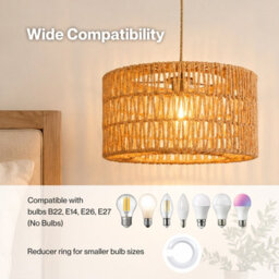 Emitto Lamp Shade Boho Woven Light Shade Iron Paper Rope Living Room Yellow - thumbnail 7