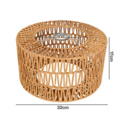 Emitto Lamp Shade Boho Woven Light Shade Iron Paper Rope Living Room Yellow - thumbnail 4