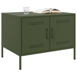 Berkfield Coffee Table Olive Green 68X50X50.5 Cm Steel - thumbnail 4