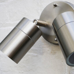 Valuelights Barrow Silver Twin Spotlight Outdoor Garden Ip44 Wired Wall Light - thumbnail 6