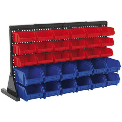 30 Tray Bench Mounted Parts Storage Rack For Efficient Garage And Warehouse Organization - image 1