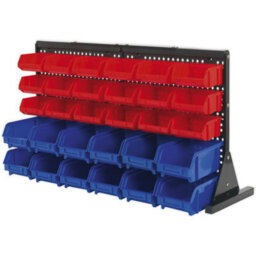 30 Tray Bench Mounted Parts Storage Rack For Efficient Garage And Warehouse Organization - thumbnail 5