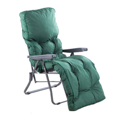 Alfresia Garden Relaxer Chair, Charcoal Frame, Green Classic Cushion - image 1