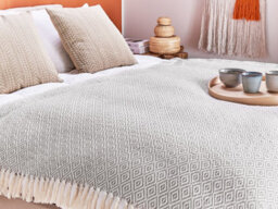 Beliani Blanket Mityal Cotton 125 X 150 Cm Taupe - thumbnail 2
