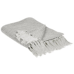 Beliani Blanket Mityal Cotton 125 X 150 Cm Taupe