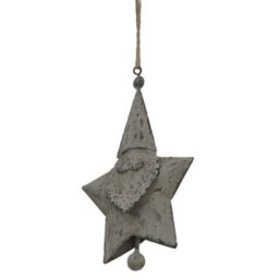 Hill Interiors Rustic Santa Christmas Hanging Decoration White/red (14Cm X 2Cm X 9Cm) - thumbnail 2