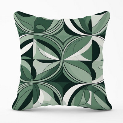 Warren Reed Designer Geometric Green Black Cushions 60Cm X 60Cm - image 1