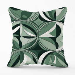 Warren Reed Designer Geometric Green Black Cushions 60Cm X 60Cm - thumbnail 1