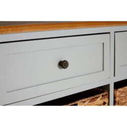 Orsina Rustic Style Two Drawers Four Baskets Cabinet, Compact Design Display Cabinet, Spacious Side Cabinet - thumbnail 5