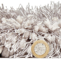 Silver Plain Shaggy Rug, 8Cm Thick Handmade Anti-Shed Rug, Modern Silver Rug For Bedroom, & Diningroom-60Cm X 120Cm - thumbnail 5
