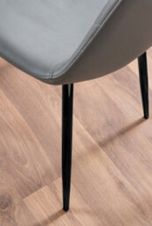 Furniturebox Seattle Scandi Inspired Glass And Black Metal Leg Square Dining Table & 4 Grey Pesaro Velvet Black Leg Chairs - thumbnail 9