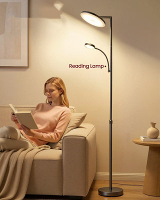 LEDREM Adjustable Led Floor Lamp, 42W Standing Lamp With Rotatable Head For Bedroom, Office,matte Black - image 1