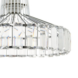 Happy Homewares Modern Chrome Plated Easy Fit Pendant Shade With Clear Acrylic Prisms - thumbnail 3