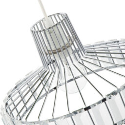 Happy Homewares Modern Chrome Plated Easy Fit Pendant Shade With Clear Acrylic Prisms - thumbnail 5