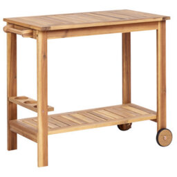 Beliani Garden Drinks Trolley Sassari Ii Certified Acacia Wood Light Brown