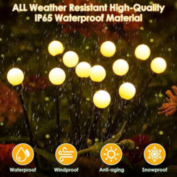 Led Solar Powered Stake Garden Lights Swaying Outdoor Firefly Landscape 6Pcs-Warmwhite - thumbnail 4