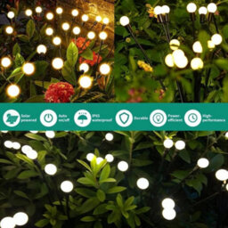 Led Solar Powered Stake Garden Lights Swaying Outdoor Firefly Landscape 6Pcs-Warmwhite - thumbnail 3