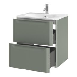 GoodHome Nevado Standard Matt Green Wall-Mounted Bathroom Vanity Unit (H) 600mm (W) 600mm - thumbnail 4
