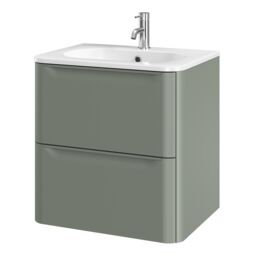 GoodHome Nevado Standard Matt Green Wall-Mounted Bathroom Vanity Unit (H) 600mm (W) 600mm - thumbnail 3