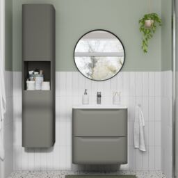 GoodHome Nevado Standard Matt Green Wall-Mounted Bathroom Vanity Unit (H) 600mm (W) 600mm - thumbnail 8