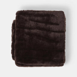Ohs Carved Faux Fur Fleece Throw Supersoft Thermal Blanket - 120 X 150Cm - Coffee - thumbnail 3