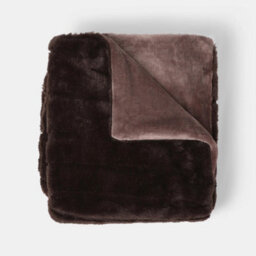 Ohs Carved Faux Fur Fleece Throw Supersoft Thermal Blanket - 120 X 150Cm - Coffee - thumbnail 4