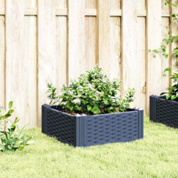 Berkfield Elegant Garden Planter With Pegs Blue Grey 42.5X42.5X28.5 Cm Pp - thumbnail 3