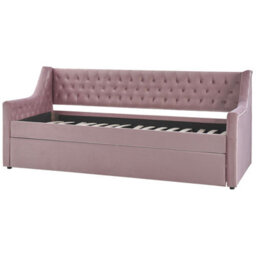 Beliani Trundle Bed Velvet Montargis 90 X 200 Cm (Eu Single) Pink - thumbnail 5