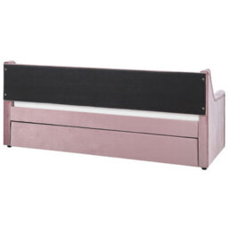 Beliani Trundle Bed Velvet Montargis 90 X 200 Cm (Eu Single) Pink - thumbnail 7