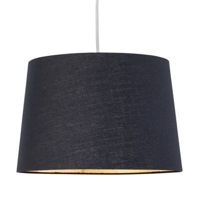 First Choice Lighting Zoey Black With Gold Inner 28Cm Easy Fit Pendant Or Lamp Shade - image 1