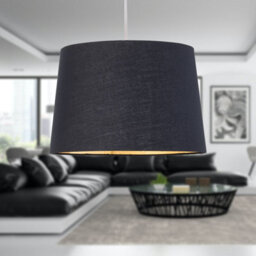 First Choice Lighting Zoey Black With Gold Inner 28Cm Easy Fit Pendant Or Lamp Shade - thumbnail 4